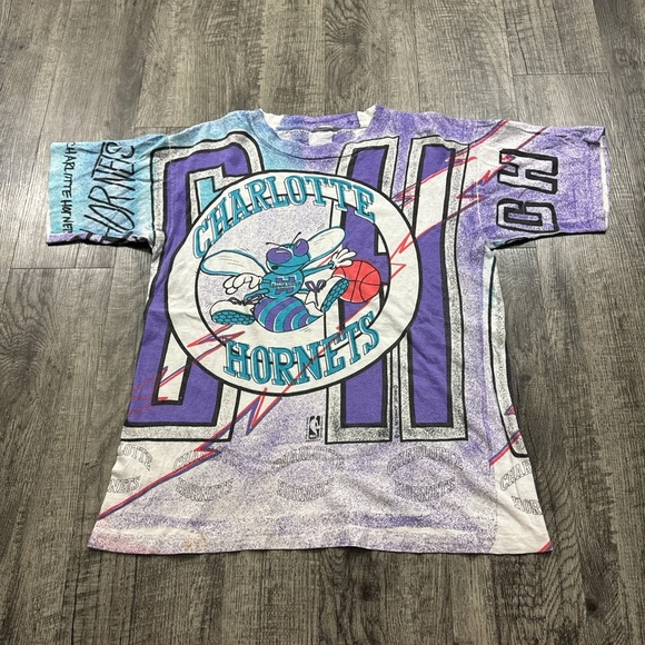 Vintage 90s Magic Johnson All Over Charlotte Hornets T Shirt AOP NBA